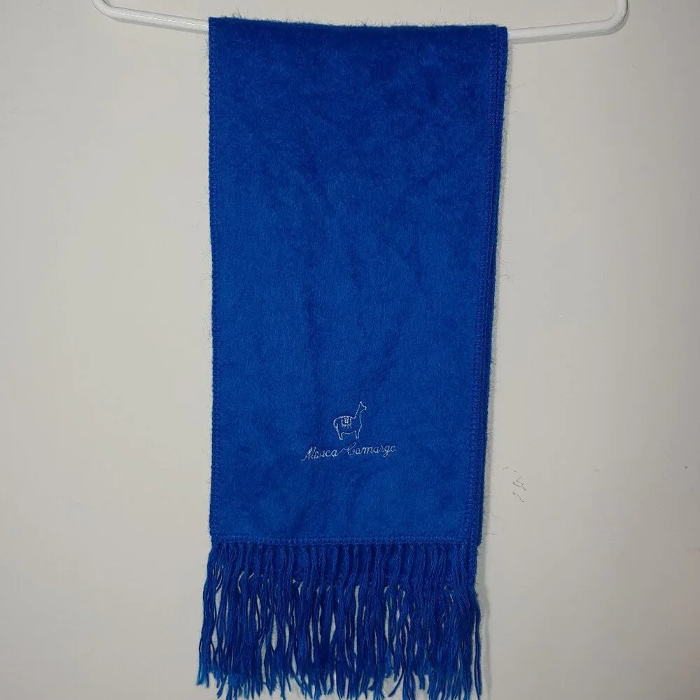 Alpaca Camargo Alpaca Blend Fringed Scarf Royal Blue OS